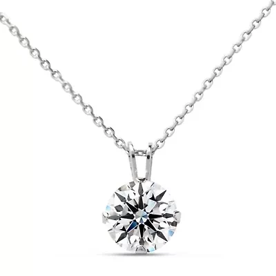 Lab Created Jaclyn Smith 1/ Carat Moissanite Solitaire Necklace Gold With Free Chain