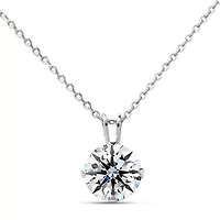 Lab Created Jaclyn Smith 1/ Carat Moissanite Solitaire Necklace Gold With Free Chain