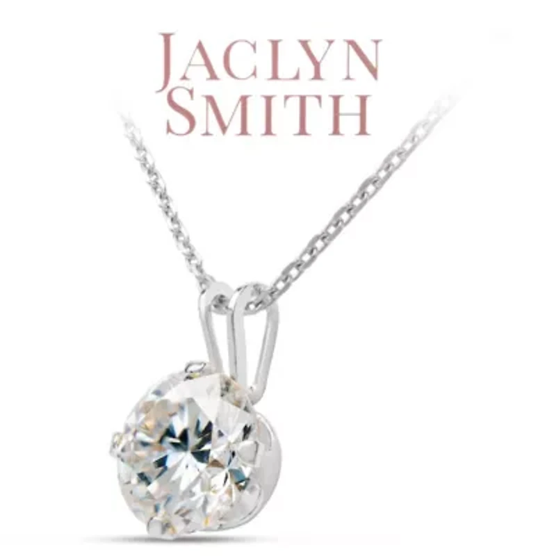 Lab Created Jaclyn Smith 1/ Carat Moissanite Solitaire Necklace Gold With Free Chain