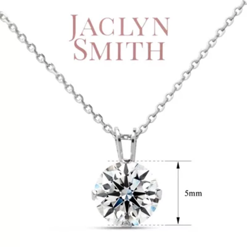 Lab Created Jaclyn Smith 1/ Carat Moissanite Solitaire Necklace Gold With Free Chain