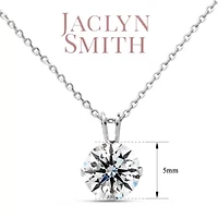 Lab Created Jaclyn Smith 1/ Carat Moissanite Solitaire Necklace Gold With Free Chain