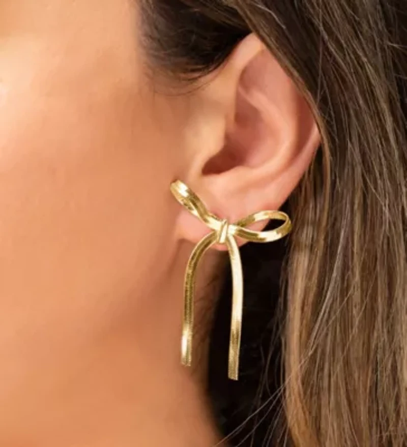 Sofia Gold Bow Earrings