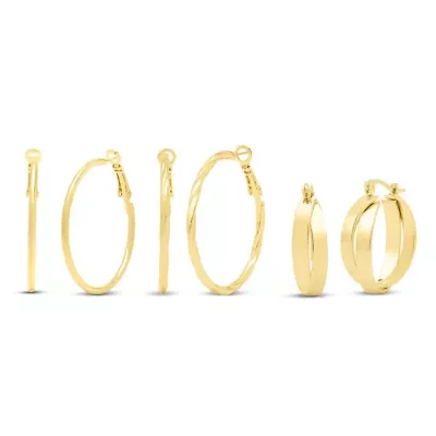 Martha Stewart Everyday Gold Large Hoop Earrings Set of 3