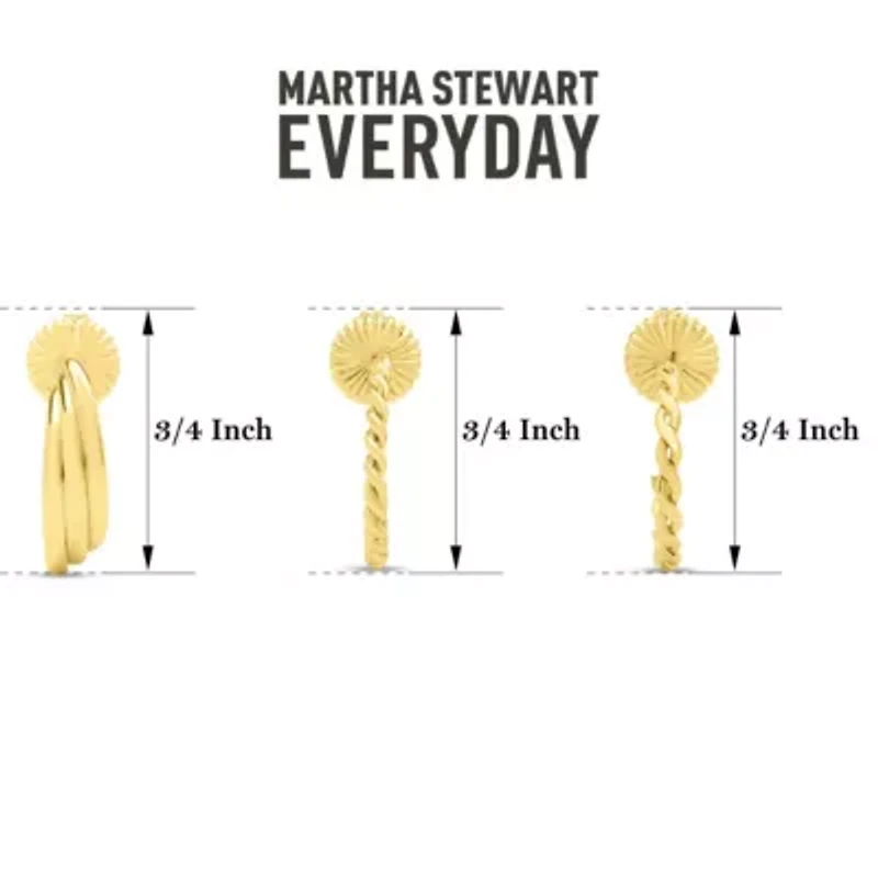 Martha Stewart Everyday Gold Textured Hoop Earrings Set of 3