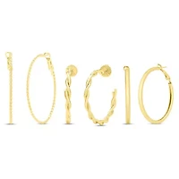 Martha Stewart Everyday Gold Twisted Hoop Earrings Set of 3