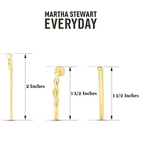 Martha Stewart Everyday Gold Twisted Hoop Earrings Set of 3