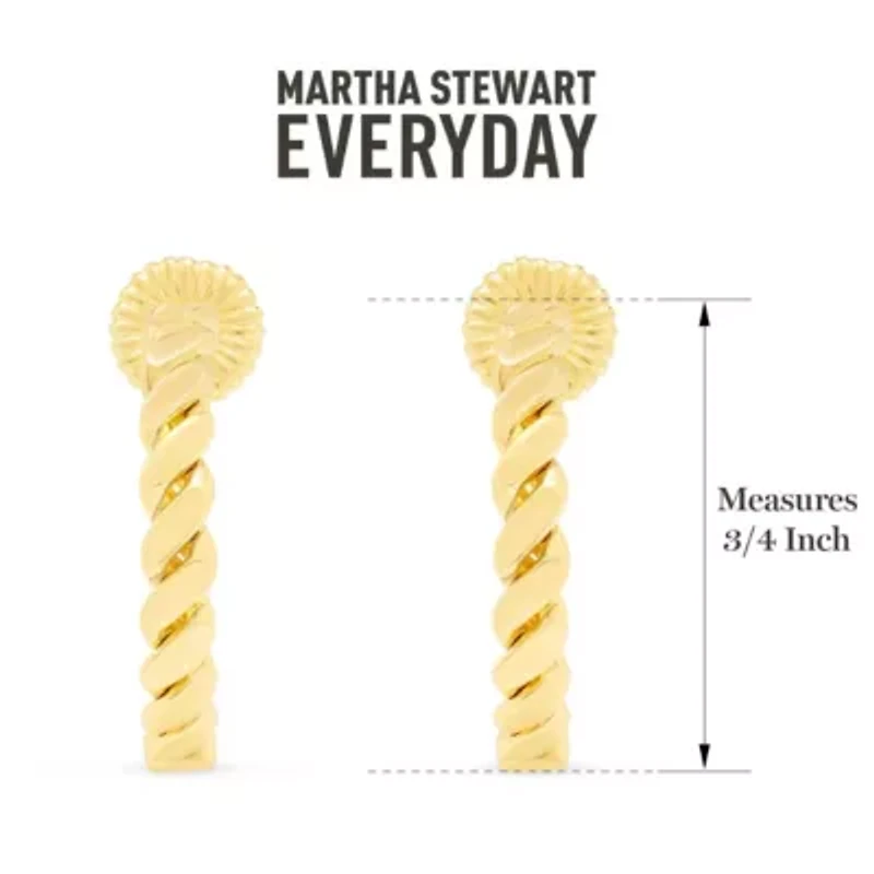 Martha Stewart Everyday Cord Hoop Earrings In Gold