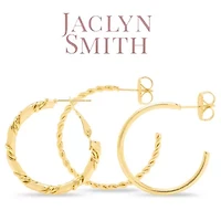 Jaclyn Smith Classic Gold Hoop Earrings Set of 3