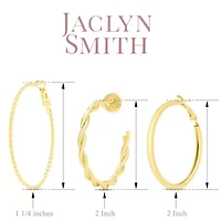 Jaclyn Smith Textured Gold Hoop Earrings Set of 3