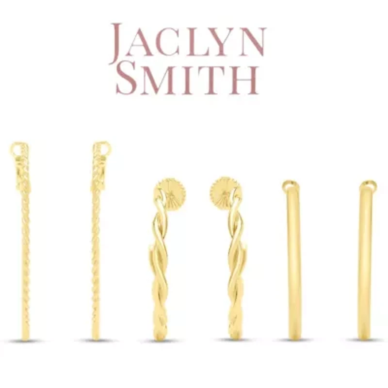 Jaclyn Smith Textured Gold Hoop Earrings Set of 3