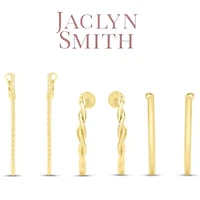 Jaclyn Smith Textured Gold Hoop Earrings Set of 3