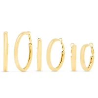 Jaclyn Smith Shiny Gold Hoop Earrings Set of 3