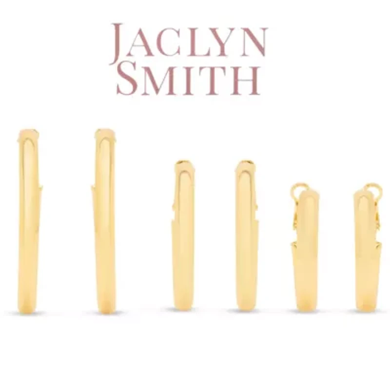 Jaclyn Smith Shiny Gold Hoop Earrings Set of 3