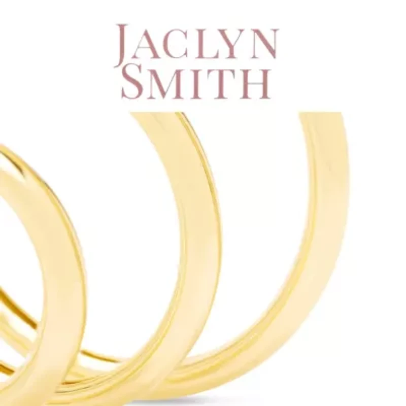 Jaclyn Smith Shiny Gold Hoop Earrings Set of 3