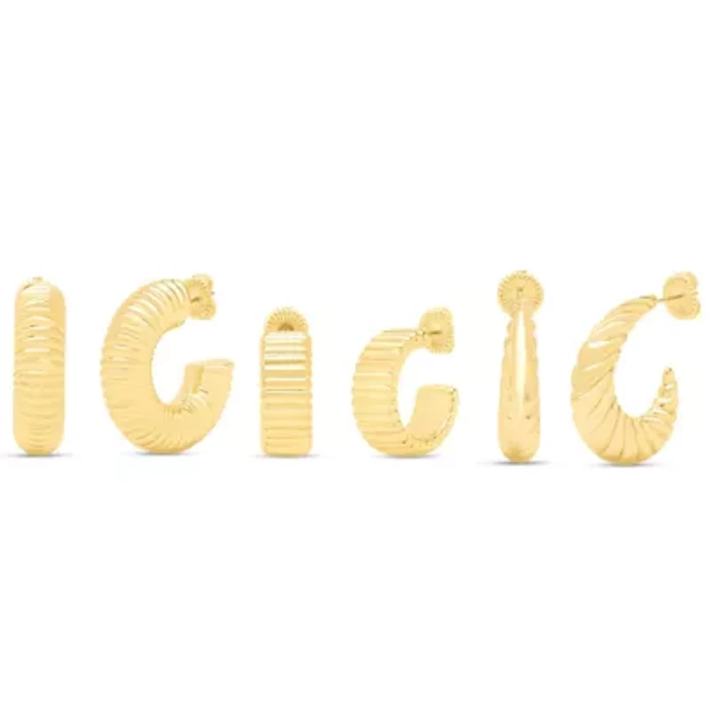 Jaclyn Smith Statement Gold Hoop Earrings Set of 3