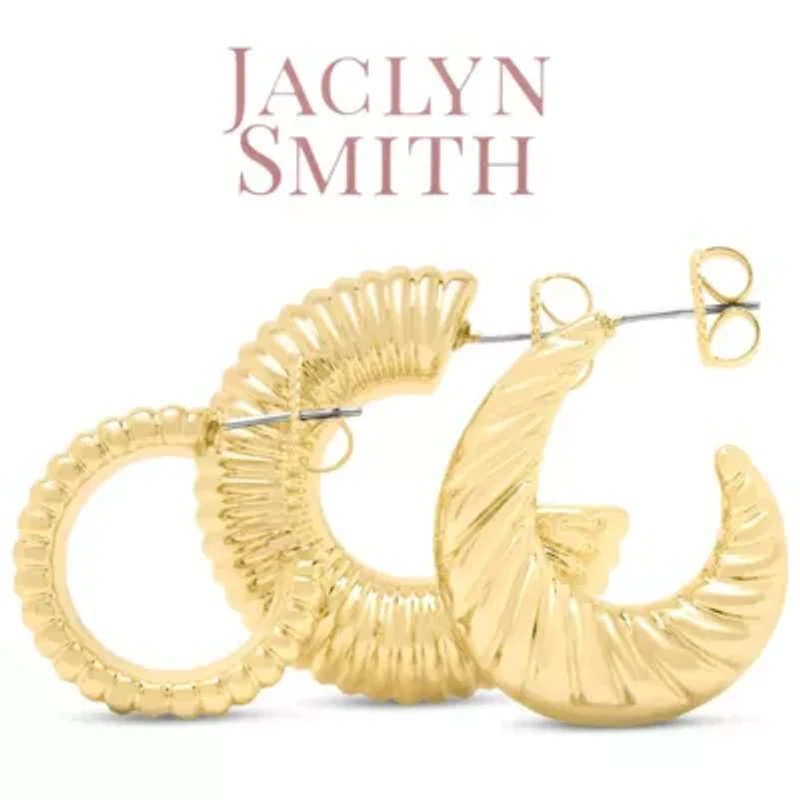 Jaclyn Smith Statement Gold Hoop Earrings Set of 3