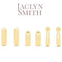 Jaclyn Smith Statement Gold Hoop Earrings Set of 3