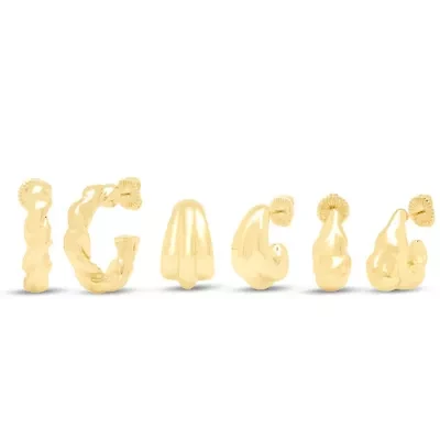 Jaclyn Smith Bold Gold Hoop Earrings Set of 3