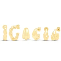 Jaclyn Smith Bold Gold Hoop Earrings Set of 3