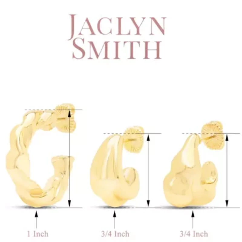 Jaclyn Smith Bold Gold Hoop Earrings Set of 3