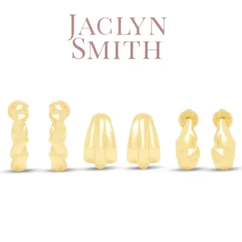 Jaclyn Smith Bold Gold Hoop Earrings Set of 3