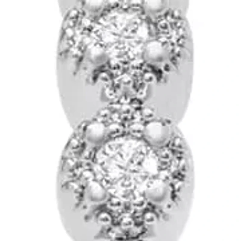 Lab Created 1/4 Carat Sparkling Moissanite Hoop Earrings, 3/4 Inch