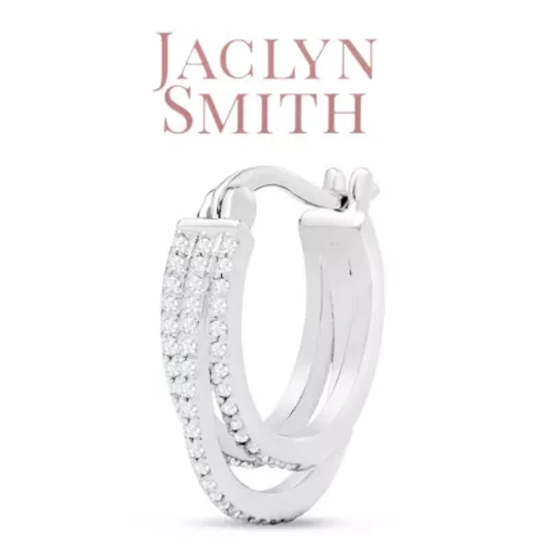 Lab Created 1/2 Carat Triple Sparkling Moissanite Hoop Earrings