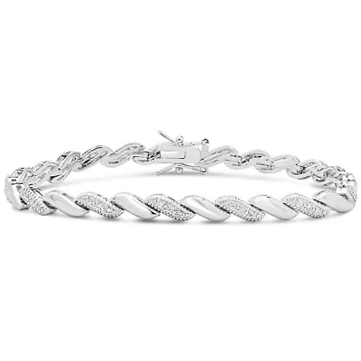 Lab Created 1 Carat Sparkling Moissanite San Marco Bracelet, 7 Inches