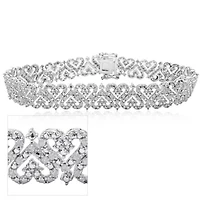 Lab Created 1 Carat Sparkling Moissanite Bracelet With Hearts, 7 Inches