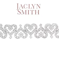 Lab Created 1 Carat Sparkling Moissanite Bracelet With Hearts, 7 Inches