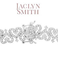 Lab Created 1 Carat Sparkling Moissanite Bracelet With Hearts, 7 Inches