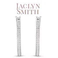 Lab Created 1/4 Carat Sparkling Moissanite Hoop Earrings