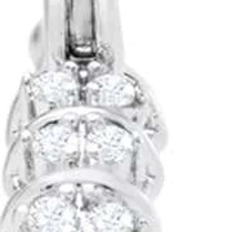 Lab Created 1/2 Carat Sparkling Moissanite Hoop Earrings, 1 Inch