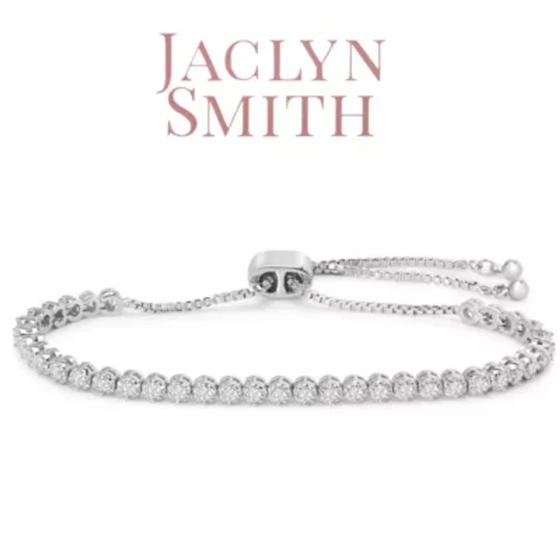 Lab Created 1 Carat Sparkling Moissanite Adjustable Bolo Slide Tennis Bracelet