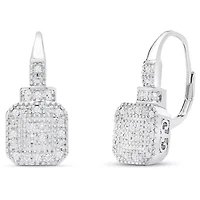 Lab Created 1/4 Carat Sparkling Moissanite Leverback Earrings, 3/4 Inch