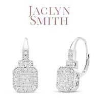 Lab Created 1/4 Carat Sparkling Moissanite Leverback Earrings, 3/4 Inch