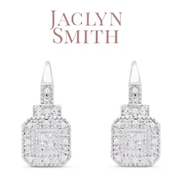 Lab Created 1/4 Carat Sparkling Moissanite Leverback Earrings, 3/4 Inch