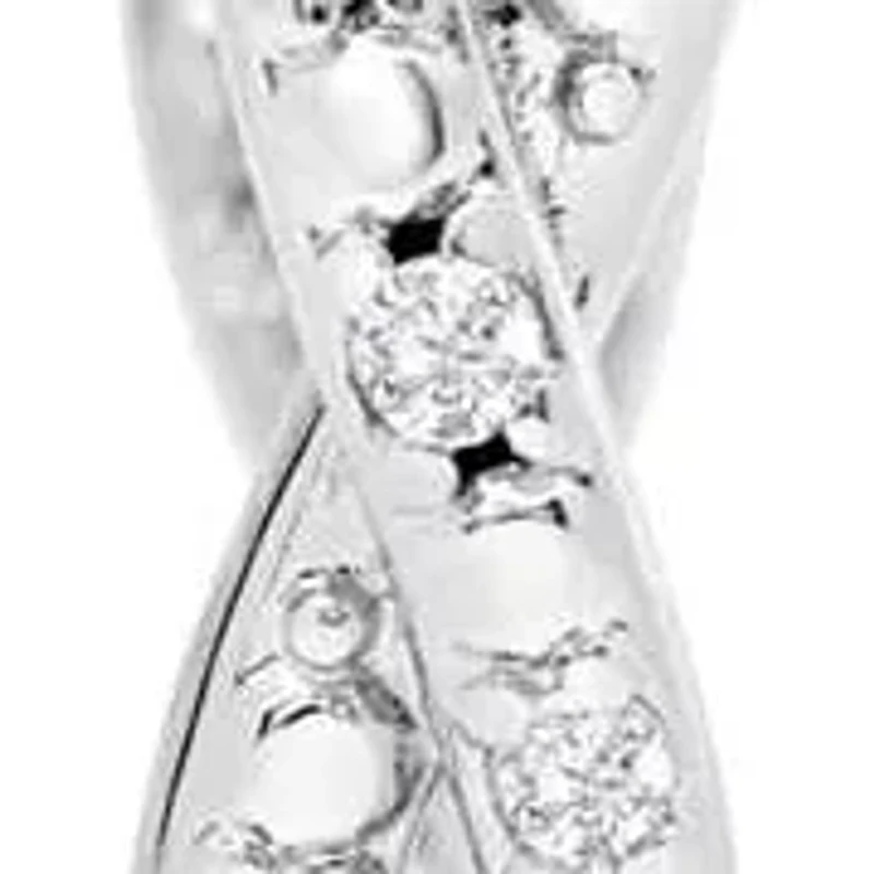 Lab Created 1/2 Carat Sparkling Moissanite Infinity Hoop Earrings, 1 Inch