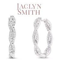 Lab Created 1/2 Carat Sparkling Moissanite Infinity Hoop Earrings, 1 Inch