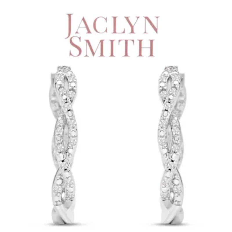 Lab Created 1/2 Carat Sparkling Moissanite Infinity Hoop Earrings, 1 Inch