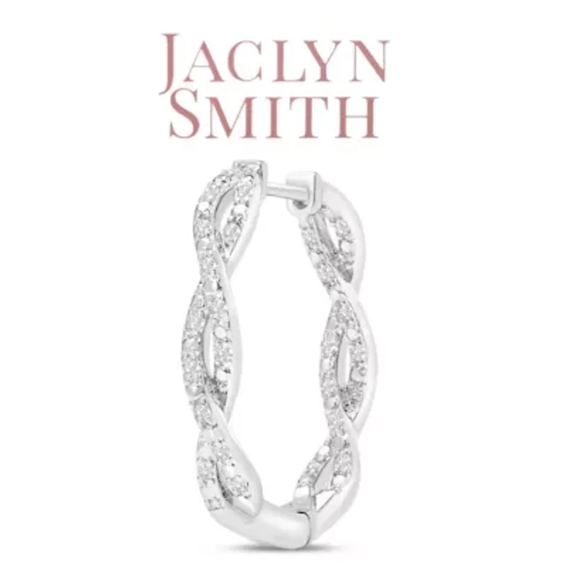 Lab Created 1/2 Carat Sparkling Moissanite Infinity Hoop Earrings, 1 Inch