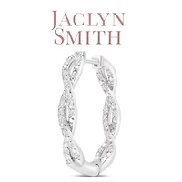 Lab Created 1/2 Carat Sparkling Moissanite Infinity Hoop Earrings, 1 Inch