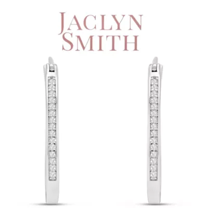 Lab Created 1/4 Carat Oval Shape Sparkling Moissanite Hoop Earrings, 1 Inch