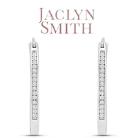 Lab Created 1/4 Carat Oval Shape Sparkling Moissanite Hoop Earrings, 1 Inch