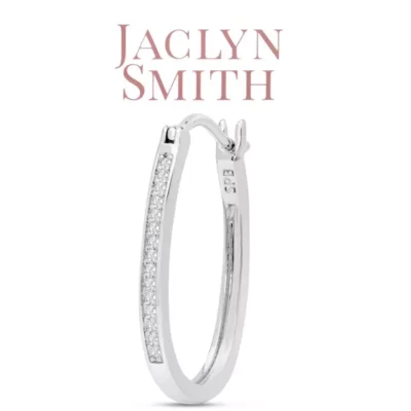 Lab Created 1/4 Carat Oval Shape Sparkling Moissanite Hoop Earrings, 1 Inch