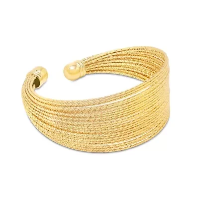 Jaclyn Smith Luminescent Wide Gold Cuff Bracelet