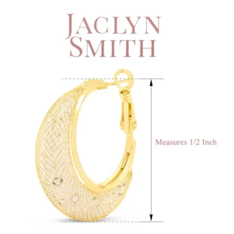 Jaclyn Smith Mesh Hoop Earrings in Gold