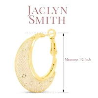 Jaclyn Smith Mesh Hoop Earrings in Gold