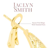 Jaclyn Smith Mesh Hoop Earrings in Gold