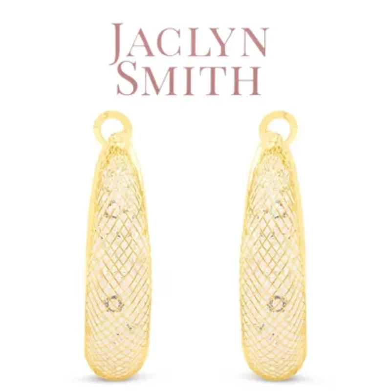 Jaclyn Smith Mesh Hoop Earrings in Gold